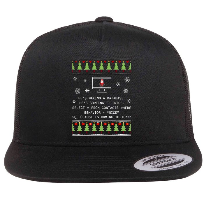 SQL Santa Claus Database Clause Developer Code DB Programmer  Flatbill Hat