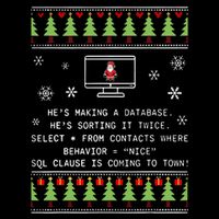 SQL Santa Claus Database Clause Developer Code DB Programmer  Flatbill Hat