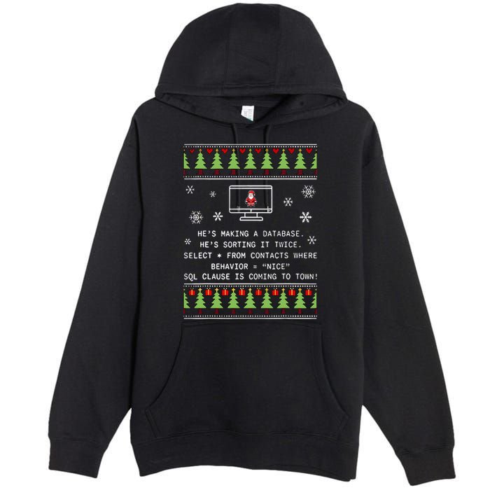 SQL Santa Claus Database Clause Developer Code DB Programmer  Premium Pullover Hoodie