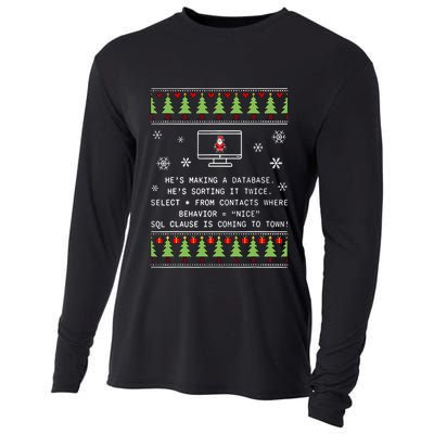 SQL Santa Claus Database Clause Developer Code DB Programmer  Cooling Performance Long Sleeve Crew