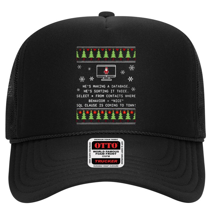 SQL Santa Claus Database Clause Developer Code DB Programmer  Trucker Hat