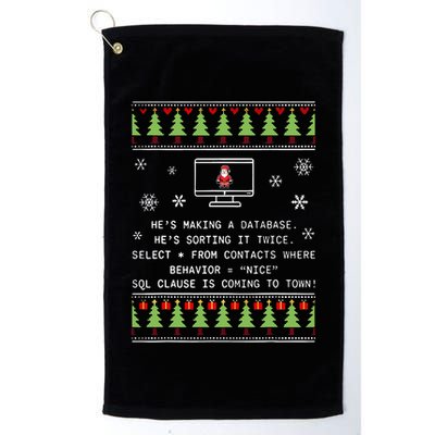 SQL Santa Claus Database Clause Developer Code DB Programmer  Golf Towel
