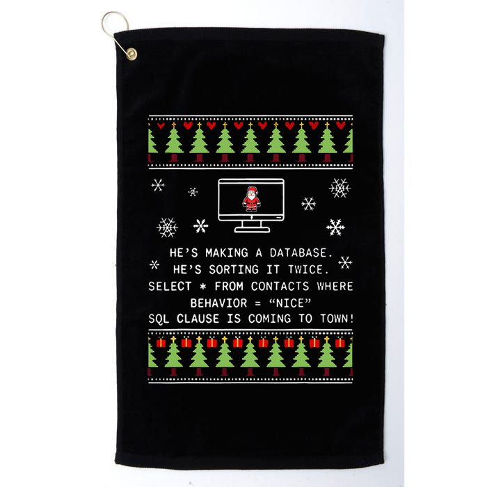 SQL Santa Claus Database Clause Developer Code DB Programmer  Golf Towel