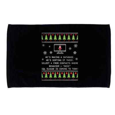 SQL Santa Claus Database Clause Developer Code DB Programmer  Microfiber Hand Towel