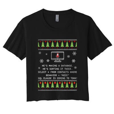 SQL Santa Claus Database Clause Developer Code DB Programmer  Crop Top