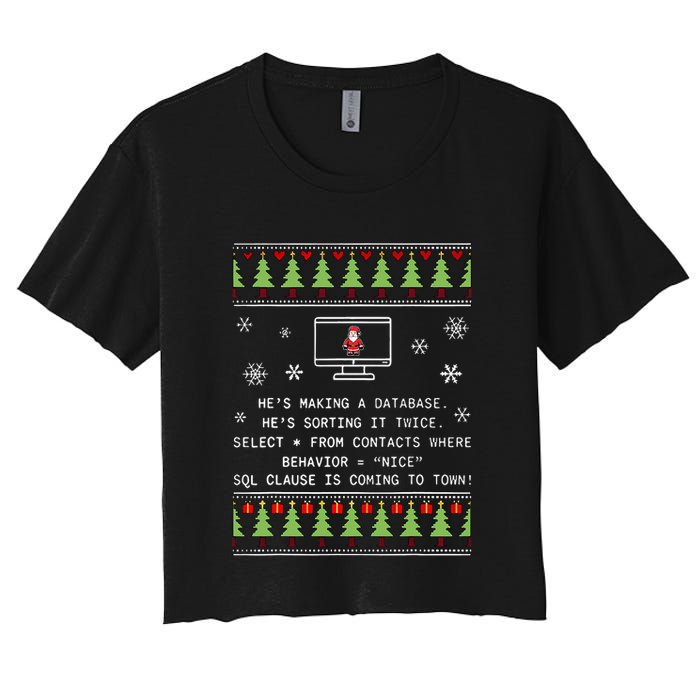 SQL Santa Claus Database Clause Developer Code DB Programmer  Crop Top
