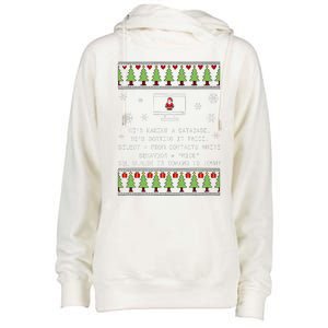 SQL Santa Claus Database Clause Developer Code DB Programmer  Womens Funnel Neck Pullover Hood