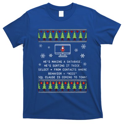 SQL Santa Claus Database Clause Developer Code DB Programmer  T-Shirt