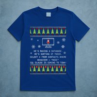 SQL Santa Claus Database Clause Developer Code DB Programmer  T-Shirt