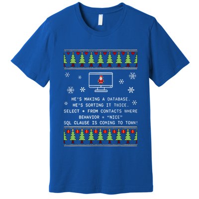 SQL Santa Claus Database Clause Developer Code DB Programmer  Premium T-Shirt