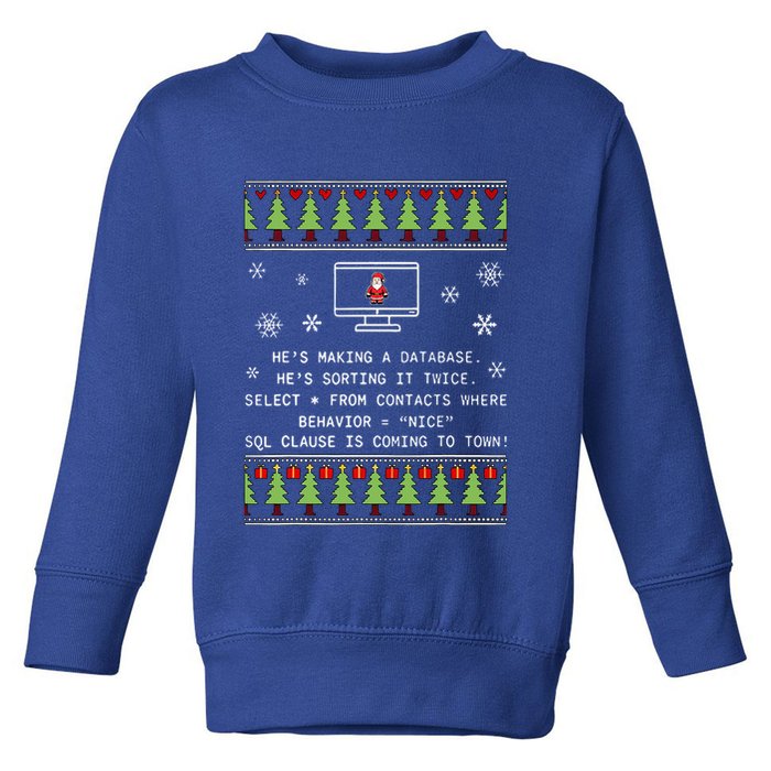 SQL Santa Claus Database Clause Developer Code DB Programmer  Toddler Sweatshirt