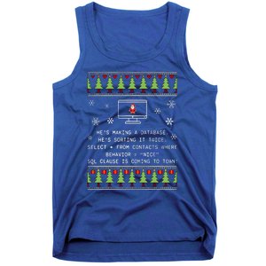 SQL Santa Claus Database Clause Developer Code DB Programmer  Tank Top