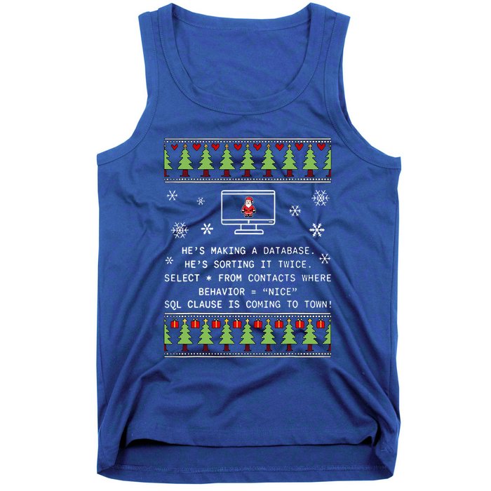 SQL Santa Claus Database Clause Developer Code DB Programmer  Tank Top