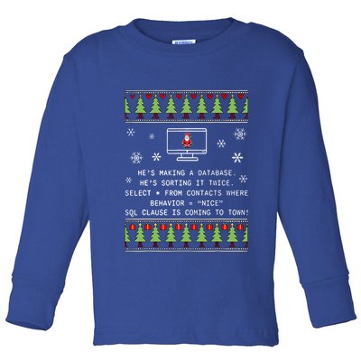 SQL Santa Claus Database Clause Developer Code DB Programmer  Toddler Long Sleeve Shirt