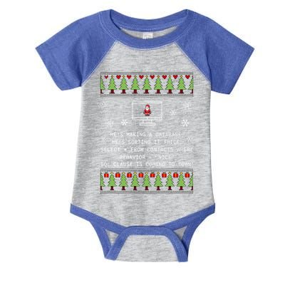 SQL Santa Claus Database Clause Developer Code DB Programmer  Infant Baby Jersey Bodysuit