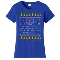 SQL Santa Claus Database Clause Developer Code DB Programmer  Women's T-Shirt