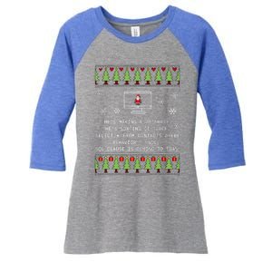 SQL Santa Claus Database Clause Developer Code DB Programmer  Women's Tri-Blend 3/4-Sleeve Raglan Shirt