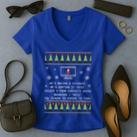 SQL Santa Claus Database Clause Developer Code DB Programmer  Women's V-Neck T-Shirt