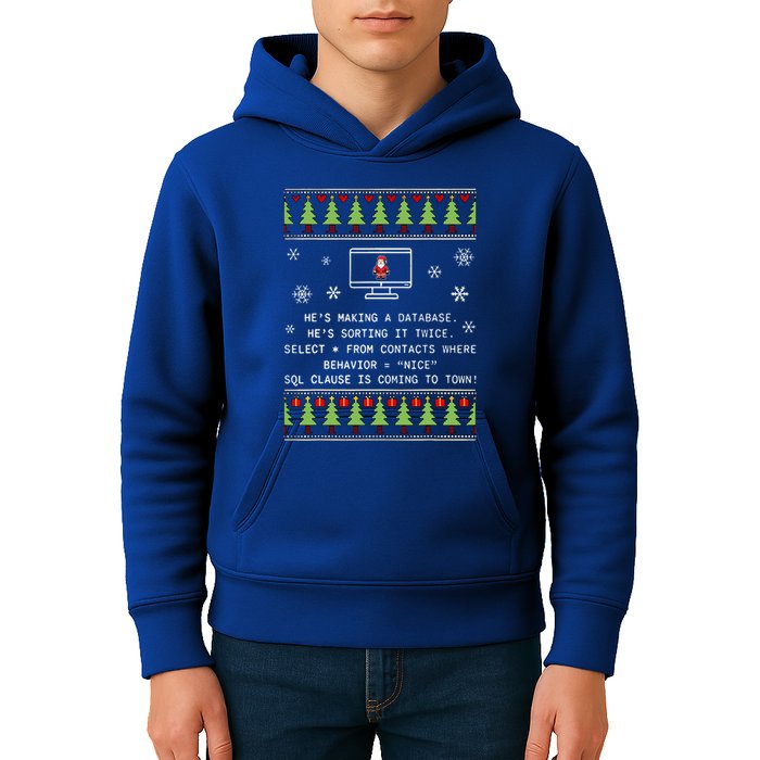SQL Santa Claus Database Clause Developer Code DB Programmer  Kids Hoodie