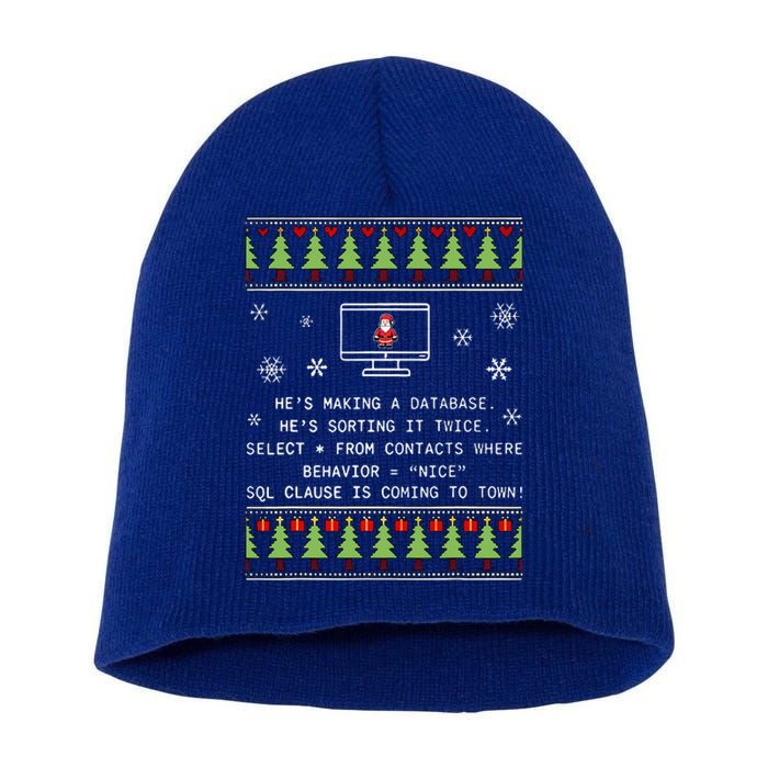 SQL Santa Claus Database Clause Developer Code DB Programmer  Short Acrylic Beanie