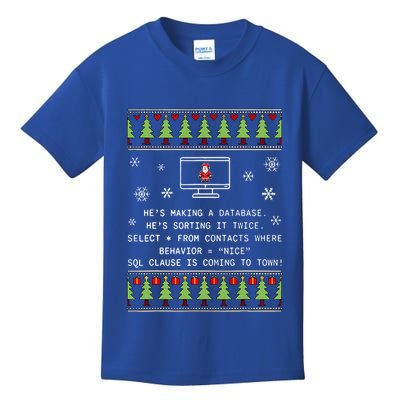 SQL Santa Claus Database Clause Developer Code DB Programmer  Kids T-Shirt