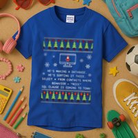 SQL Santa Claus Database Clause Developer Code DB Programmer  Kids T-Shirt