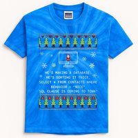 SQL Santa Claus Database Clause Developer Code DB Programmer  Kids Tie-Dye T-Shirt