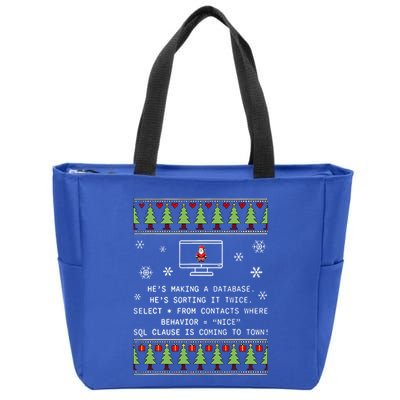 SQL Santa Claus Database Clause Developer Code DB Programmer  Zip Tote Bag