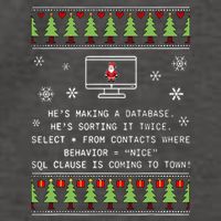 SQL Santa Claus Database Clause Developer Code DB Programmer  Vector Backpack