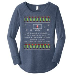 SQL Santa Claus Database Clause Developer Code DB Programmer  Women's Perfect Tri Tunic Long Sleeve Shirt