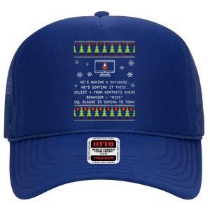 SQL Santa Claus Database Clause Developer Code DB Programmer  High Crown Mesh Back Trucker Hat