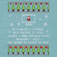 SQL Santa Claus Database Clause Developer Code DB Programmer  Sueded Cloud Jersey T-Shirt
