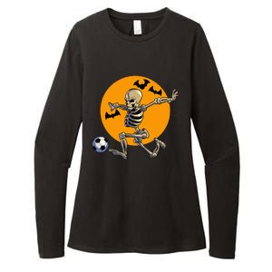 Soccer Skeleton Costume for Halloween Womens CVC Long Sleeve Shirt