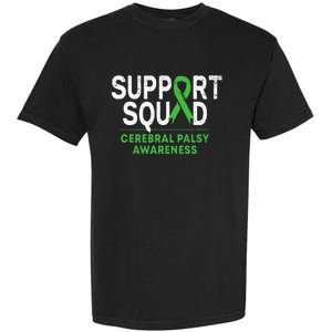 Support Squad Cerebral Palsy Awareness Month Cp Green Ribbon Garment-Dyed Heavyweight T-Shirt