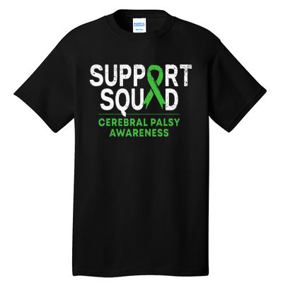 Support Squad Cerebral Palsy Awareness Month Cp Green Ribbon Tall T-Shirt