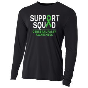 Support Squad Cerebral Palsy Awareness Month Cp Green Ribbon Cooling Performance Long Sleeve Crew