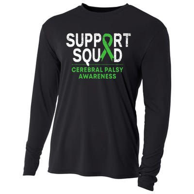 Support Squad Cerebral Palsy Awareness Month Cp Green Ribbon Cooling Performance Long Sleeve Crew