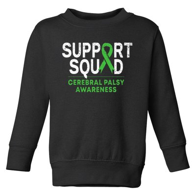 Support Squad Cerebral Palsy Awareness Month Cp Green Ribbon Toddler Sweatshirt