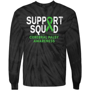 Support Squad Cerebral Palsy Awareness Month Cp Green Ribbon Tie-Dye Long Sleeve Shirt