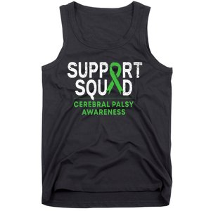 Support Squad Cerebral Palsy Awareness Month Cp Green Ribbon Tank Top