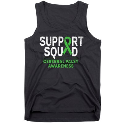 Support Squad Cerebral Palsy Awareness Month Cp Green Ribbon Tank Top