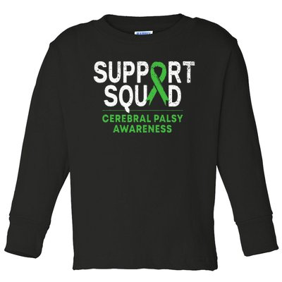 Support Squad Cerebral Palsy Awareness Month Cp Green Ribbon Toddler Long Sleeve Shirt