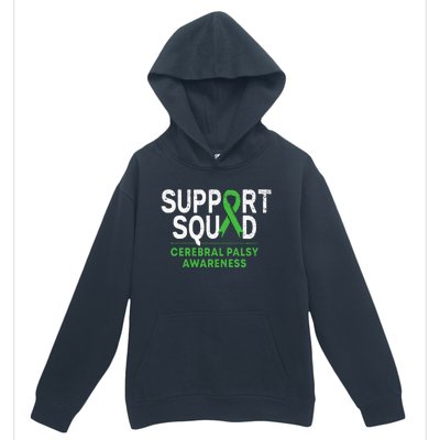 Support Squad Cerebral Palsy Awareness Month Cp Green Ribbon Urban Pullover Hoodie