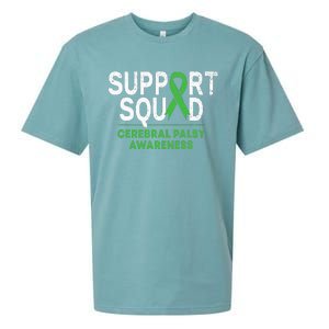 Support Squad Cerebral Palsy Awareness Month Cp Green Ribbon Sueded Cloud Jersey T-Shirt