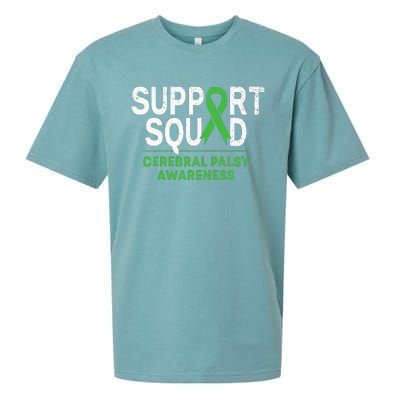 Support Squad Cerebral Palsy Awareness Month Cp Green Ribbon Sueded Cloud Jersey T-Shirt