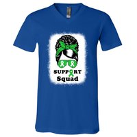 Support Squad Cerebral Palsy Awareness Afro Black Mom Meaningful Gift V-Neck T-Shirt