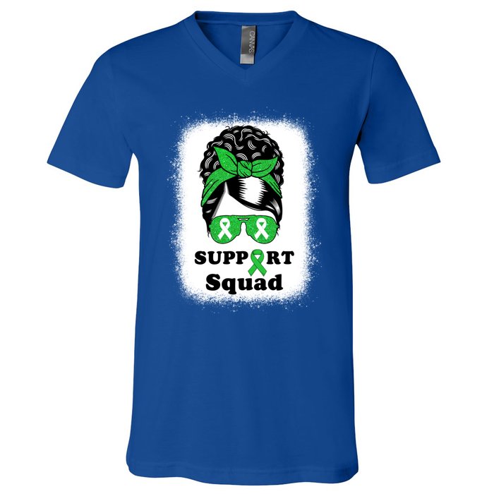 Support Squad Cerebral Palsy Awareness Afro Black Mom Meaningful Gift V-Neck T-Shirt