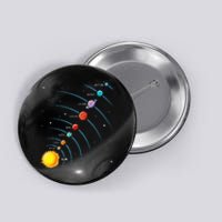 Solar System Colorful Space Planets Educational Button