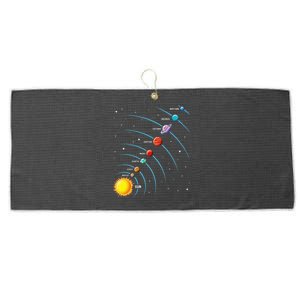 Solar System Colorful Space Planets Educational Large Microfiber Waffle Golf Towel