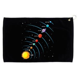 Solar System Colorful Space Planets Educational Grommeted Golf Towel